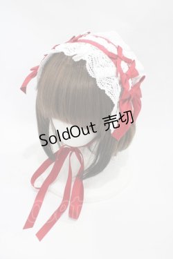 画像1: axes femme kawaii / トーションレースヘッドドレス  オフ/レッド H-25-11-10-002-AX-AC-NS-ZH