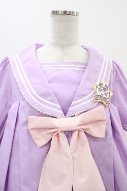画像4: metamorphose / セーラーリボンタイシャツワンピース(ワッペン付) Free ラベンダー H-25-11-10-011-ME-OP-NS-ZH