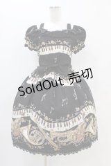 ALICE and the PIRATES / 黒猫のダンス柄ジャンパースカートI Free ブラック H-25-11-10-013-PA-OP-NS-ZH