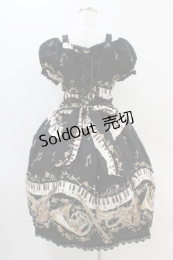 画像2: ALICE and the PIRATES / 黒猫のダンス柄ジャンパースカートI Free ブラック H-25-11-10-013-PA-OP-NS-ZH