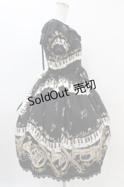 画像3: ALICE and the PIRATES / 黒猫のダンス柄ジャンパースカートI Free ブラック H-25-11-10-013-PA-OP-NS-ZH