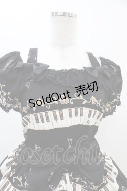 画像4: ALICE and the PIRATES / 黒猫のダンス柄ジャンパースカートI Free ブラック H-25-11-10-013-PA-OP-NS-ZH