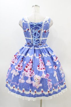 画像2: BABY,THE STARS SHINE BRIGHT / なかよしくみゃちゃんのCreamy Quartet柄ジュディジャンパースカート Free ブルー H-25-11-10-014-BA-OP-NS-ZH