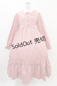 FLC / 星名桜子/ギンガムチェックワンピース M レッド H-25-11-10-016-0-OP-NS-ZH