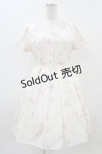 Ank Rouge / Vintage Tulipワンピース M アイボリー H-25-11-10-023-CA-OP-NS-ZH