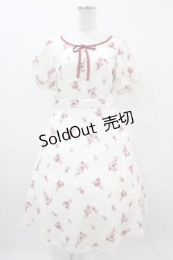 画像1: LODISPOTTO / ピュアローズパフワンピース M オフ H-25-11-10-024-LO-OP-NS-ZH