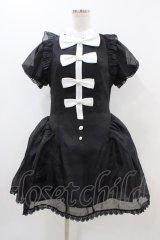 To Alice / オーガンジーリボンピース M ブラック/オフリボン H-25-11-10-029-LO-OP-NS-ZH