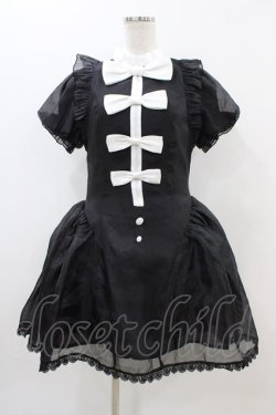 画像1: To Alice / オーガンジーリボンピース M ブラック/オフリボン H-25-11-10-029-LO-OP-NS-ZH