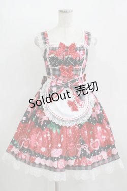画像1: Dream Lolita（海外ロリータブランド） / Strawberry Cream ジャンパースカート S ブラック H-25-11-11-001-PU-OP-NS-ZH