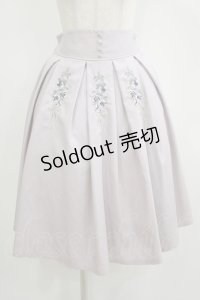 axes femme / リボンローズ刺繍タックスカート M ラベンダー H-25-11-11-027-AX-SK-NS-ZH