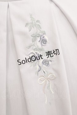 画像4: axes femme / リボンローズ刺繍タックスカート M ラベンダー H-25-11-11-027-AX-SK-NS-ZH