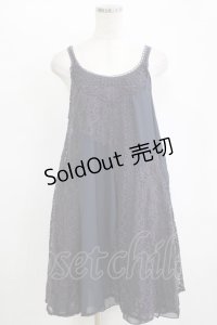 axes femme / レース×シフォンワンピース M ネイビー H-25-11-11-032-AX-OP-NS-ZH