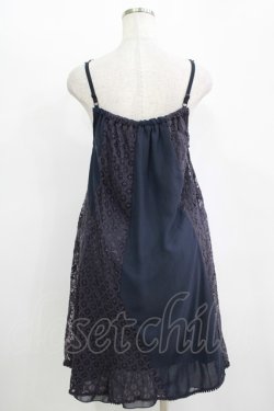 画像3: axes femme / レース×シフォンワンピース M ネイビー H-25-11-11-032-AX-OP-NS-ZH