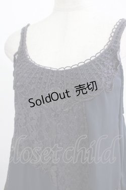 画像4: axes femme / レース×シフォンワンピース M ネイビー H-25-11-11-032-AX-OP-NS-ZH