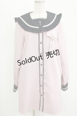 画像1: DearMyLove / 十字架セーラーシャツワンピース LL ピンク H-25-11-11-033-EL-OP-NS-ZH