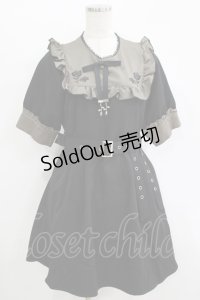 DearMyLove / ガーターデザインバラ刺繍ワンピース L ブラック H-25-11-11-034-EL-OP-NS-ZH