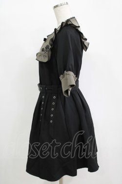 画像2: DearMyLove / ガーターデザインバラ刺繍ワンピース L ブラック H-25-11-11-034-EL-OP-NS-ZH