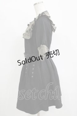 画像2: DearMyLove / ガーターデザインバラ刺繍ワンピース L ブラック H-25-11-11-034-EL-OP-NS-ZH