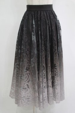 画像1: axes femme / グラデレースサーキュラースカート Free ブラック H-25-11-11-036-AX-SK-NS-ZH