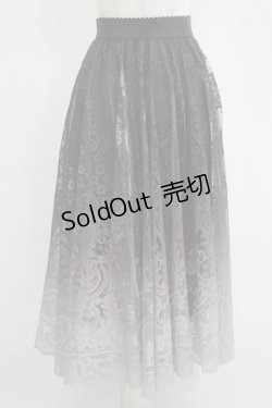 画像1: axes femme / グラデレースサーキュラースカート Free ブラック H-25-11-11-036-AX-SK-NS-ZH