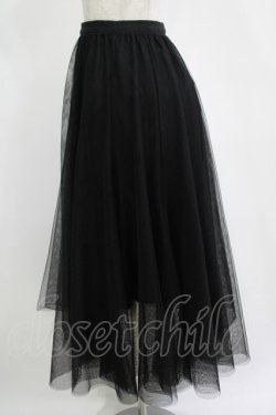 画像2: axes femme / ロングチュールスカート Free ブラック H-25-11-11-037-AX-SK-NS-ZH