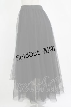 画像2: axes femme / ロングチュールスカート Free ブラック H-25-11-11-037-AX-SK-NS-ZH