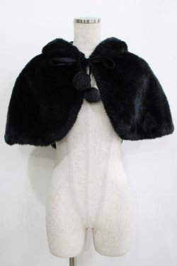 画像1: Angelic Pretty / Snow rabbitファーケープ Free ブラック H-25-11-11-040-AP-CO-NS-ZH