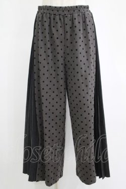 画像1: axes femme / 異素材切替サイドプリーツパンツ Free グレー H-25-11-11-042-AX-PA-NS-ZH