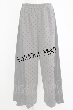 画像1: axes femme / 異素材切替サイドプリーツパンツ Free グレー H-25-11-11-042-AX-PA-NS-ZH