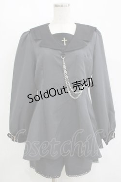 画像1: DearMyLove / 闇十字架チャームセットアップ LL グレー H-25-11-11-043-EL-OP-NS-ZH