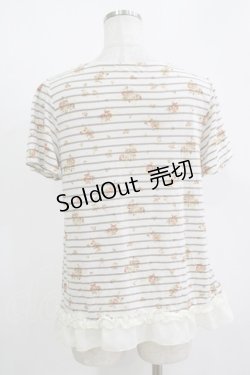 画像3: axes femme / シフォンリボントップス M オフ/ベージュボーダー H-25-11-11-045-AX-TO-NS-ZH