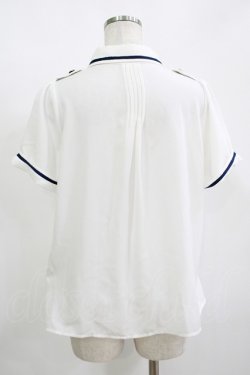 画像3: Amavel / ポケット刺繍肩章ブラウス Free オフ/ネイビー H-25-11-11-048-CA-BL-NS-ZH