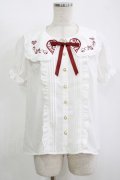 Amavel / トランプ刺繍ブラウス Free オフ/レッド H-25-11-11-049-CA-BL-NS-ZH