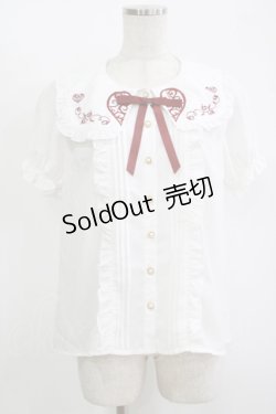 画像1: Amavel / トランプ刺繍ブラウス Free オフ/レッド H-25-11-11-049-CA-BL-NS-ZH