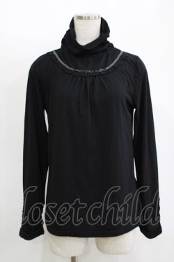 画像1: axes femme / 袖ギャザープルオーバー L ブラック H-25-11-11-056-AX-TO-NS-ZH