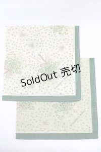 WONDERFUL WORLD / ノベルティハンカチ  グリーン/オフ H-25-11-11-065-LO-ZA-NS-ZH