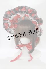Dream Lolita（海外ロリータブランド） / Strawberry Cream ボンネット  ブラック H-25-11-11-069-PU-AC-NS-ZH