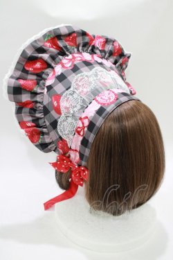 画像2: Dream Lolita（海外ロリータブランド） / Strawberry Cream ボンネット  ブラック H-25-11-11-069-PU-AC-NS-ZH
