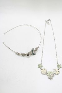 axes femme / 蝶×花ネックレス+カチューシャ  シルバー H-25-11-11-070-AX-AC-NS-ZH