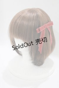 Fi.n.t / ステッチリボンバレッタ  RED H-25-11-11-079-CA-AC-NS-ZH