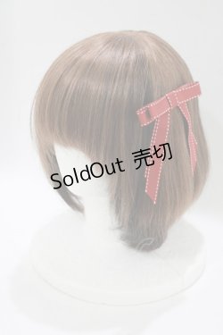 画像1: Fi.n.t / ステッチリボンバレッタ  RED H-25-11-11-079-CA-AC-NS-ZH