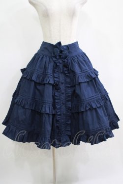 画像1: AND ROMEO / リボンフリルスカート Free ネイビー H-25-11-11-007-LO-SK-NS-ZH