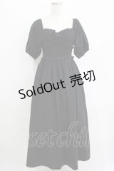 Dear My Love / 胸元リボンシャーリングワンピース M ブラック H-25-11-11-010-EL-OP-NS-ZH