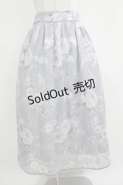 画像1: axes femme / 花柄シアージャカードスカート M ラベンダー H-25-11-11-013-AX-SK-NS-ZH