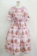 axes femme kawaii / お菓子の家柄ワンピース M ピンク H-25-11-11-002-AX-BL-NS-ZH