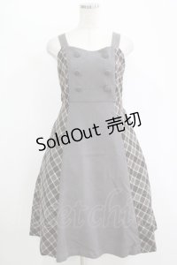 Fi.n.t / サイドチェックダブル釦ジャンパースカート Free GRAY H-25-11-11-017-CA-OP-NS-ZH