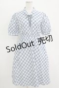 Fi.n.t / リボンタイ付き開衿チェックワンピース Free BLUE H-25-11-11-018-CA-OP-NS-ZH