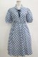 画像1: Fi.n.t / リボンタイ付き開衿チェックワンピース Free BLUE H-25-11-11-018-CA-OP-NS-ZH (1)