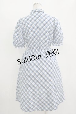 画像3: Fi.n.t / リボンタイ付き開衿チェックワンピース Free BLUE H-25-11-11-018-CA-OP-NS-ZH