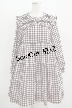 画像1: Candy Stripper / TINY RIBBON CHECK DRESS  ピンク×ブラック H-25-11-12-003-PU-OP-KB-ZH